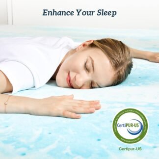 Sweetcrispy Mattress Topper Full, 3 Inch Thick Memory Foam Gel Infused Cooling Toppers Pad for Full Size Bed, Sleeper Sofa, RV, Camper, CertiPUR US Certified, Ventilated and...