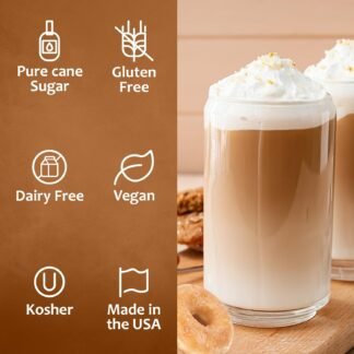 Syruvia Glazed Donut Coffee Syrup - 25.4 fl oz Premium Coffee Flavoring Syrup - Kosher Coffee Syrups, Gluten Free, No Coloring, Perfect for Drinks, Soda, Shakes, Desserts, and...