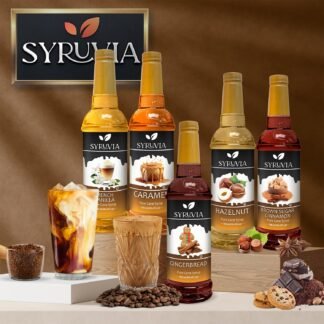 Syruvia Glazed Donut Coffee Syrup - 25.4 fl oz Premium Coffee Flavoring Syrup - Kosher Coffee Syrups, Gluten Free, No Coloring, Perfect for Drinks, Soda, Shakes, Desserts, and...