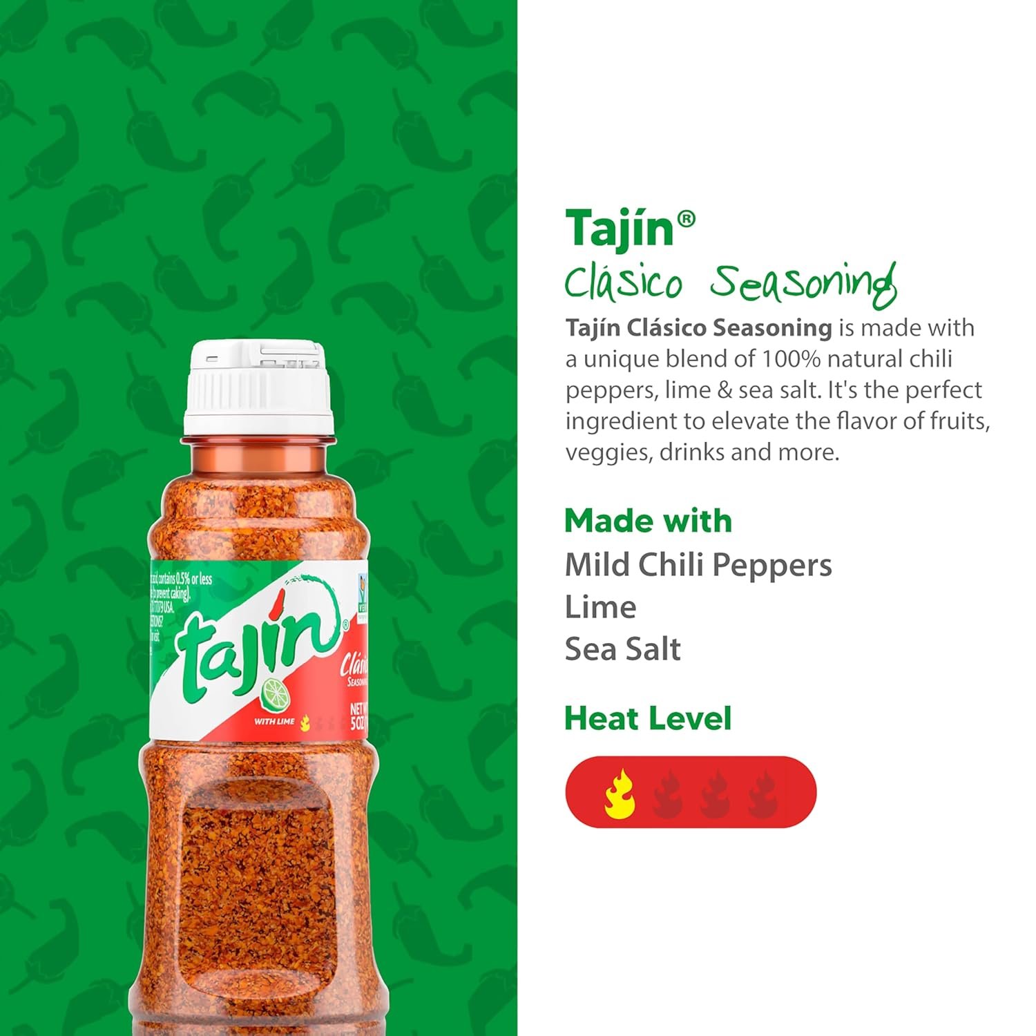 Tajín Clásico Chile Lime Seasoning 5 oz Pack of 1 - lunas-mystic-emporium.com Tajín Clásico Chile Lime Seasoning 5 oz (Pack of 1)