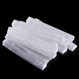 Tayfremn 12 Pieces Selenite Crystal Sticks Natural Selenite Crystal Wands 4 Inches Selenite Sticks White Raw Rough Crystals Wand for Healing Energy Drawing