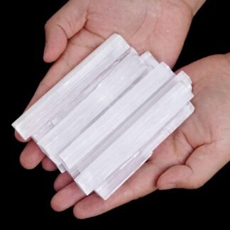 Tayfremn 12 Pieces Selenite Crystal Sticks Natural Selenite Crystal Wands 4 Inches Selenite Sticks White Raw Rough Crystals Wand for Healing Energy Drawing