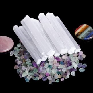 Tayfremn 12 Pieces Selenite Crystal Sticks Natural Selenite Crystal Wands 4 Inches Selenite Sticks White Raw Rough Crystals Wand for Healing Energy Drawing