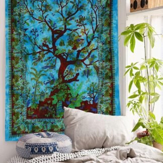The Boho Street Turquoise Tree of Life Twin Size Indian Bohemian Wall Art - Mandala Hippie Tapestries Psychedelic Boho Tapestry Wall Hanging for Bedroom 52x82 Inches - lunas-mystic-emporium.com The Boho Street Turquoise Tree of Life Twin Size Indian Bohemian Wall Art - Mandala, Hippie Tapestries Psychedelic Boho Tapestry, Wall Hanging for Bedroom (52x82 Inches)