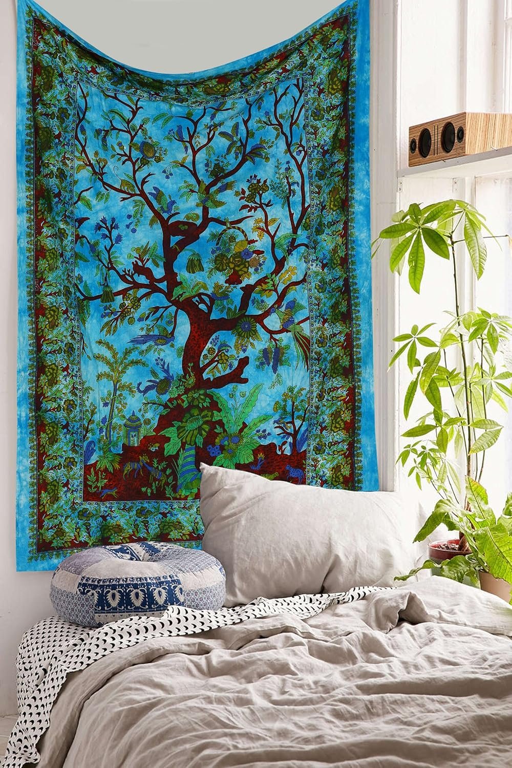 The Boho Street Turquoise Tree of Life Twin Size Indian Bohemian Wall Art - Mandala Hippie Tapestries Psychedelic Boho Tapestry Wall Hanging for Bedroom 52x82 Inches - lunas-mystic-emporium.com The Boho Street Turquoise Tree of Life Twin Size Indian Bohemian Wall Art - Mandala, Hippie Tapestries Psychedelic Boho Tapestry, Wall Hanging for Bedroom (52x82 Inches)