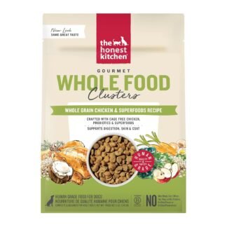 The Honest Kitchen Human Grade Whole Food Clusters Whole Grain Chicken & Oat Dry Dog Food - Complete & Balanced Meal or Topper - 1 lb Bag