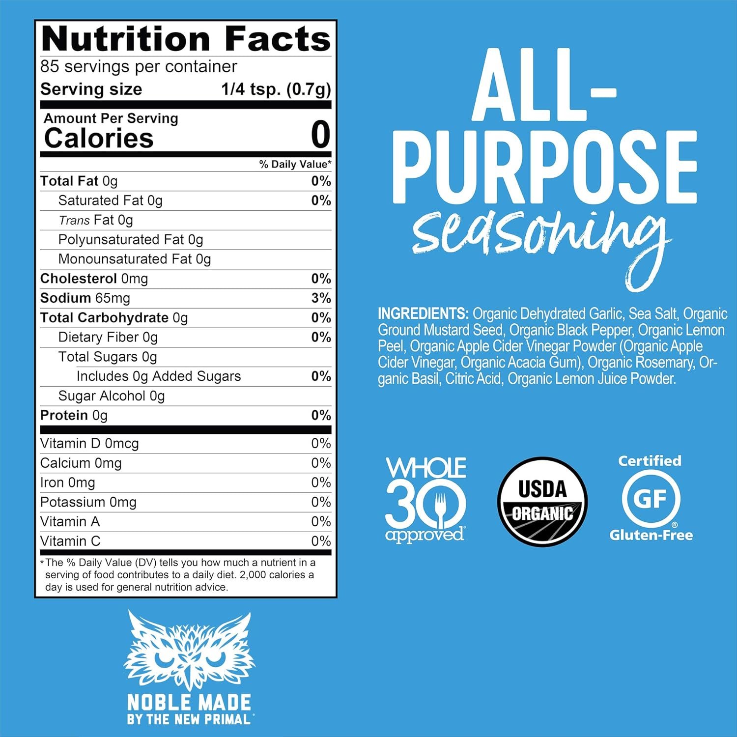 The New Primal Noble Made by Seasoning Versatile Spice Dry Rub USDA Organic Whole30 Gluten-Free Paleo Keto Friendly All Purpose 4 Count - lunas-mystic-emporium.com The New Primal Noble Made by Seasoning Versatile Spice & Dry Rub, USDA Organic, Whole30, Gluten-Free, Paleo & Keto Friendly All Purpose, 4 Count