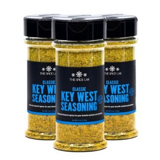The Spice Lab Key West Seafood Seasoning - Great for Red Snapper Fish - 3 Pack - 5 oz Jars - Spectacular Gulf Seafood Rub Seasoning for Cedar Plank Grilling - Florida Blend for...