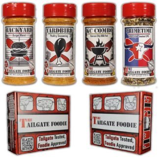 The Tailgate Foodie Grilling Classics Seasoning and Rub Kit | 4-Pack Gift Box | Ultimate Cooking Gift Set | All-Purpose Cooking Kit for Smoking, BBQ, and Grilling | Small...
