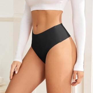 Thongs for Womens High Waisted Seamless for Women Underwear Sexy Breathable Panties 6 Pack