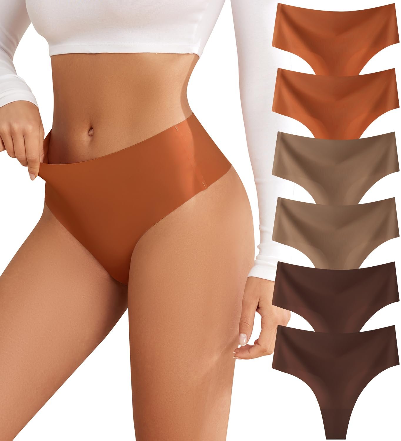 Thongs for Womens High Waisted Seamless for Women Underwear Sexy Breathable Panties 6 Pack - lunas-mystic-emporium.com Thongs for Womens High Waisted Seamless for Women Underwear Sexy Breathable Panties 6 Pack