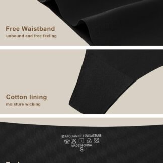 Thongs for Womens High Waisted Seamless for Women Underwear Sexy Breathable Panties 6 Pack