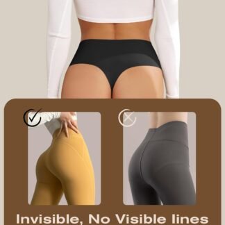 Thongs for Womens High Waisted Seamless for Women Underwear Sexy Breathable Panties 6 Pack