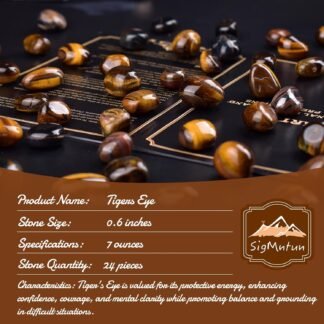 Tigers Eye Healing Crystal Stone Set - 24 Pieces, 0.6" Natural & Polished Stones for Healing, Meditation, Reiki, Chakra, Crafting & Decoration