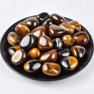 Tigers Eye Healing Crystal Stone Set - 24 Pieces, 0.6" Natural & Polished Stones for Healing, Meditation, Reiki, Chakra, Crafting & Decoration