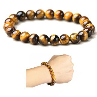 Tigers Eye Protection Handmade Bracelet Best Present For Men Women Attract Wealth Chakra Feng Shui Stretchy Beaded Bracelets Lucky Friendship Bracelet