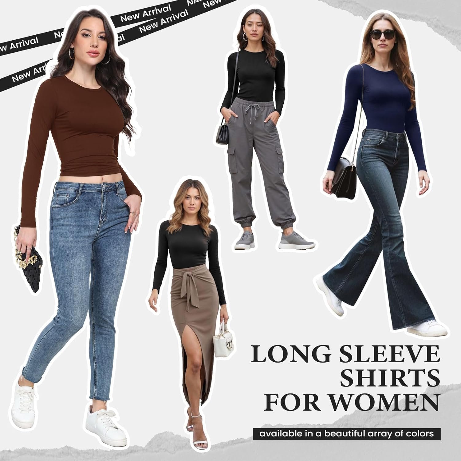 TNNZEET Long Sleeve Shirts for Women Basic Soft Tees Fashion Crop Tops Fall Spring Y2K Tight Clothes for Casual Workout 2026 - lunas-mystic-emporium.com TNNZEET Long Sleeve Shirts for Women Basic Soft Tees Fashion Crop Tops Fall Spring Y2K Tight Clothes for Casual Workout 2026