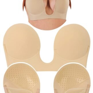 ToBeInStyle Women’s Deep Plunge U-Shaped V-Bra Convertible Supportive w/Padded Cups & Low Open Back