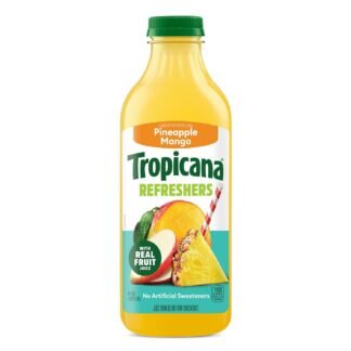 Tropicana Refreshers Pineapple Mango Juice Drink, with Real Fruit Juice, 46 fl oz Bottle