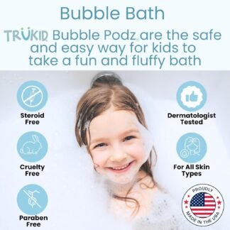 TruKid Bubble Podz Bubble Bath for Kids, Toddlers, & Babies, Tear Free Gentle & Refreshing Bath Bomb for Sensitive Skin with Natural Moisturizers, Non-Toxic, pH Balanced,...