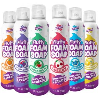 Tub Works® Fluffy Foam Soap, Variety 6 Pack | Shape, Mold & Create Bath Art with Soft Bath Foam for Kids | Gentle, Cleansing Kids Bath Soap | Easy-to-Use Spray Nozzles | Fruity,...