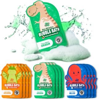 Tub Works® Magical Kids Bubble Bath, Variety 12 Pack | Creates Colorful Water & Tons of Bath Bubbles | Nontoxic | Character-Themed Bubble Bath for Kids | Green, Blue & Orange...