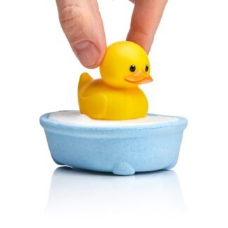 TUBBZ Mini: Splash Bath Fizzer with Surprise Rubber Duck in Blue Bathtub – Fun Fragranced Bath Additive and Gift for Kids and Collectors