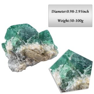 TUMBEELLUWA Natural Green Fluorite Crystal Cluster Geode Druzy Specimen Mineral Raw Stone for Healing, Witchcraft, Home Decor (50g-100g)