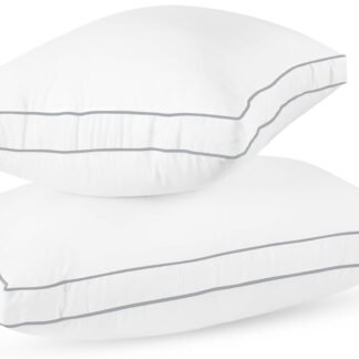 Utopia Bedding Bed Pillows for Sleeping King Size (Grey/White), Set of 2, Cooling Hotel Quality, Gusseted Pillow for Back, Stomach or Side Sleepers