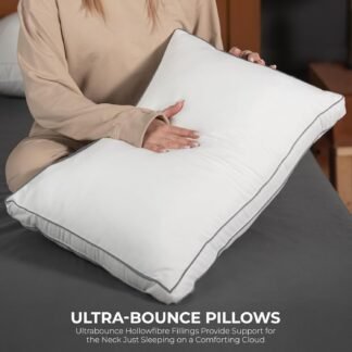 Utopia Bedding Bed Pillows for Sleeping King Size (Grey/White), Set of 2, Cooling Hotel Quality, Gusseted Pillow for Back, Stomach or Side Sleepers