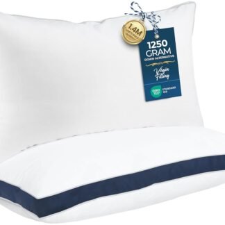 Utopia Bedding Bed Pillows for Sleeping King Size (Navy), Set of 2, Soft & Fluffy Pillow with Down Alternative Filling, Cooling, Hotel Quality, Gusseted Pillow for Back, Stomach...
