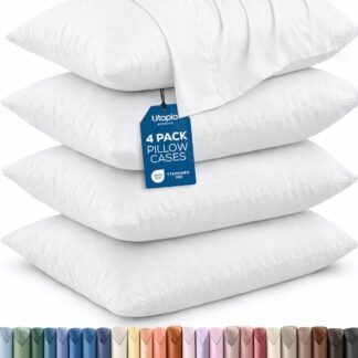 Utopia Bedding Queen Pillow Cases - 4 Pack - Envelope Closure - Soft Brushed Microfiber Fabric - Shrinkage and Fade Resistant Pillow Covers Queen Size 20 X 30 Inches (Queen, White)