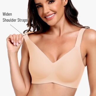 V Lace Wireless Jelly Bra Seamless Push Up Bras for Women No Underwire Full Coverage Comfortable Sleep Bralette