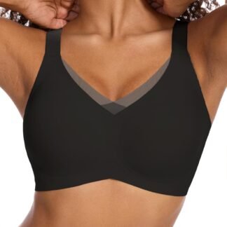 V Lace Wireless Jelly Bra Seamless Push Up Bras for Women No Underwire Full Coverage Comfortable Sleep Bralette