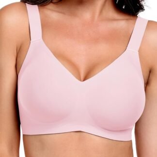 V Lace Wireless Jelly Bra Seamless Push Up Bras for Women No Underwire Full Coverage Comfortable Sleep Bralette