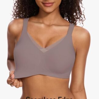 V Lace Wireless Jelly Bra Seamless Push Up Bras for Women No Underwire Full Coverage Comfortable Sleep Bralette