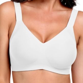 V Lace Wireless Jelly Bra Seamless Push Up Bras for Women No Underwire Full Coverage Comfortable Sleep Bralette