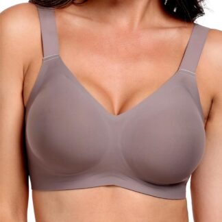 V Lace Wireless Jelly Bra Seamless Push Up Bras for Women No Underwire Full Coverage Comfortable Sleep Bralette