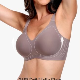 V Lace Wireless Jelly Bra Seamless Push Up Bras for Women No Underwire Full Coverage Comfortable Sleep Bralette