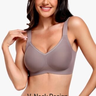 V Lace Wireless Jelly Bra Seamless Push Up Bras for Women No Underwire Full Coverage Comfortable Sleep Bralette