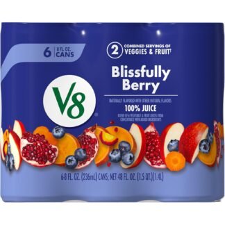 V8 Blissfully Berry 100% Fruit and Vegetable Juice, 8 fl oz Can (6 Pack)
