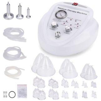 Vacuum Therapy Cupping Machine with 30 Cups and 3 Metal Gua Sha Handles for Salon SPA, Body, Back, Face Massage Care