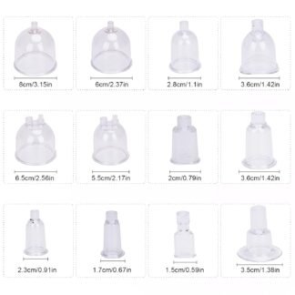 Vacuum Therapy Cupping Machine with 30 Cups and 3 Metal Gua Sha Handles for Salon SPA, Body, Back, Face Massage Care