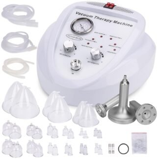 Vacuum Therapy Cupping Machine with 30 Cups and 3 Metal Gua Sha Handles for Salon SPA, Body, Back, Face Massage Care