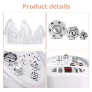 Vacuum Therapy Cupping Machine with 30 Cups and 3 Metal Gua Sha Handles for Salon SPA, Body, Back, Face Massage Care