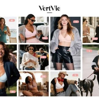 Vertvie Jelly Wireless Bras for Women Push Up Plunge Seamless T-Shirt Bras No Underwire Supportive Full Coverage Bralettes