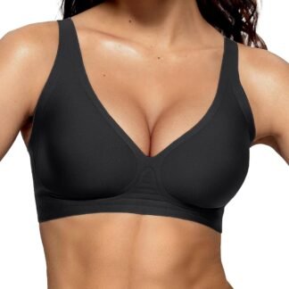 Vertvie Jelly Wireless Bras for Women Push Up Plunge Seamless T-Shirt Bras No Underwire Supportive Full Coverage Bralettes