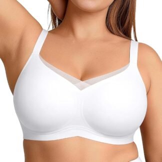 Vertvie Wireless Bras for Women No Underwire Supportive Mesh Crossover Bra Seamless Push Up Full Coverage Everyday Bralettes