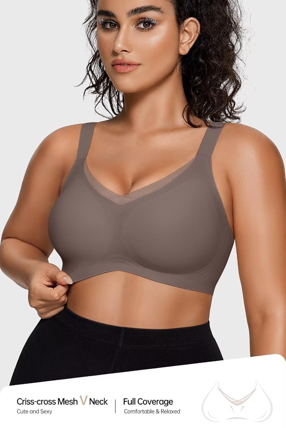 Vertvie Wireless Bras for Women No Underwire Supportive Mesh Crossover Bra Seamless Push Up Full Coverage Everyday Bralettes - lunas-mystic-emporium.com Vertvie Wireless Bras for Women No Underwire Supportive Mesh Crossover Bra Seamless Push Up Full Coverage Everyday Bralettes