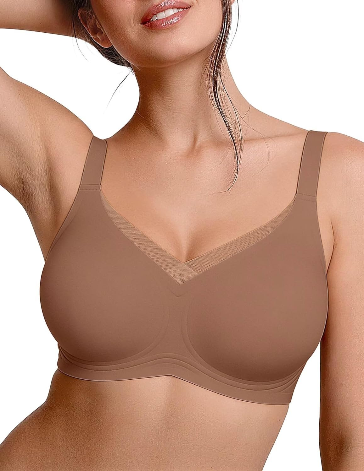 Vertvie Wireless Bras for Women No Underwire Supportive Mesh Crossover Bra Seamless Push Up Full Coverage Everyday Bralettes - lunas-mystic-emporium.com Vertvie Wireless Bras for Women No Underwire Supportive Mesh Crossover Bra Seamless Push Up Full Coverage Everyday Bralettes